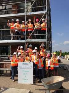 Lawyers and staff from Prouse, Dash & Crouch, LLP volunteering on the Torbram Road Habitat for Humanity build